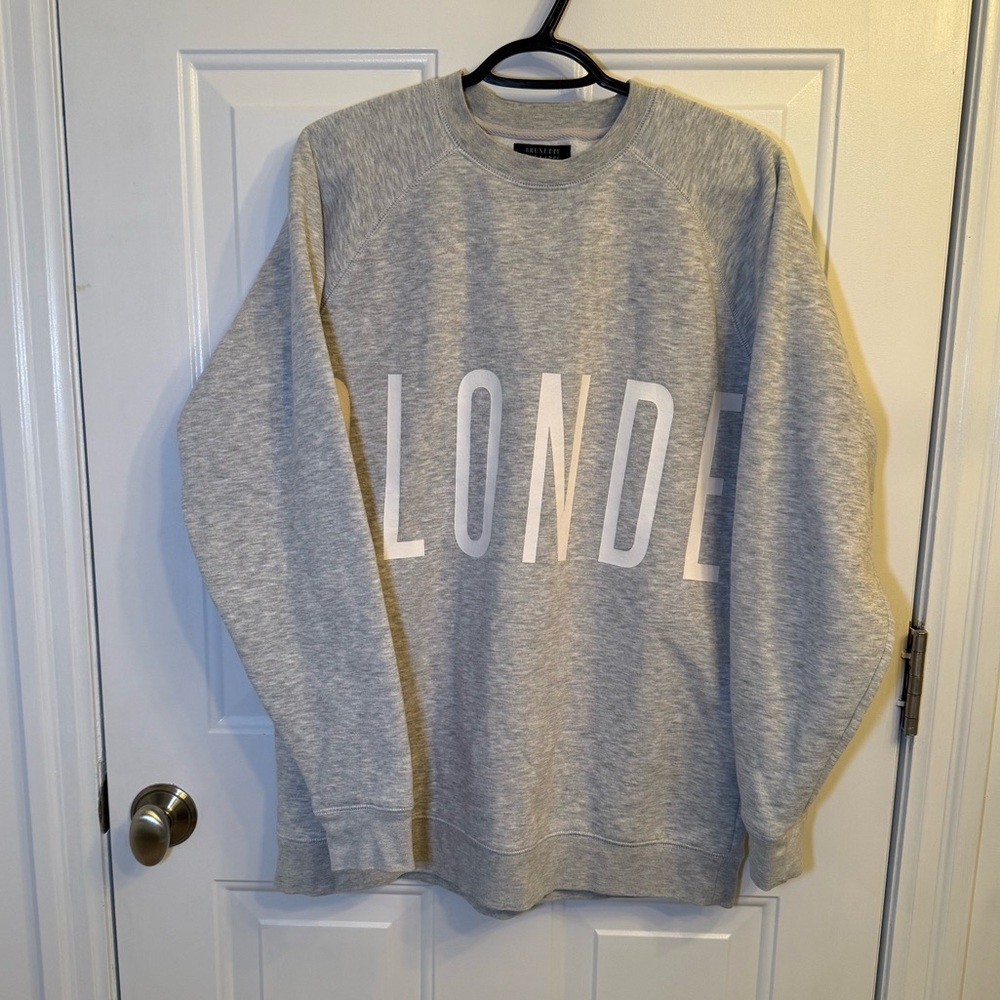 Brunette the Label | “Blonde” Grey Crew Neck Sweater | Size M/L - Picture 2 of 5